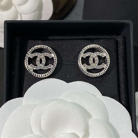 chanel double c earrings with stone in center|chanel double c earrings sale.